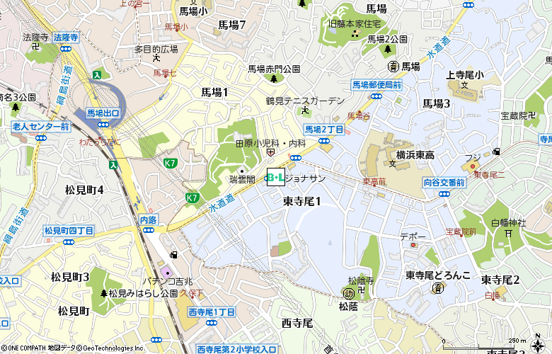 メガネストアー　鶴見馬場店付近の地図